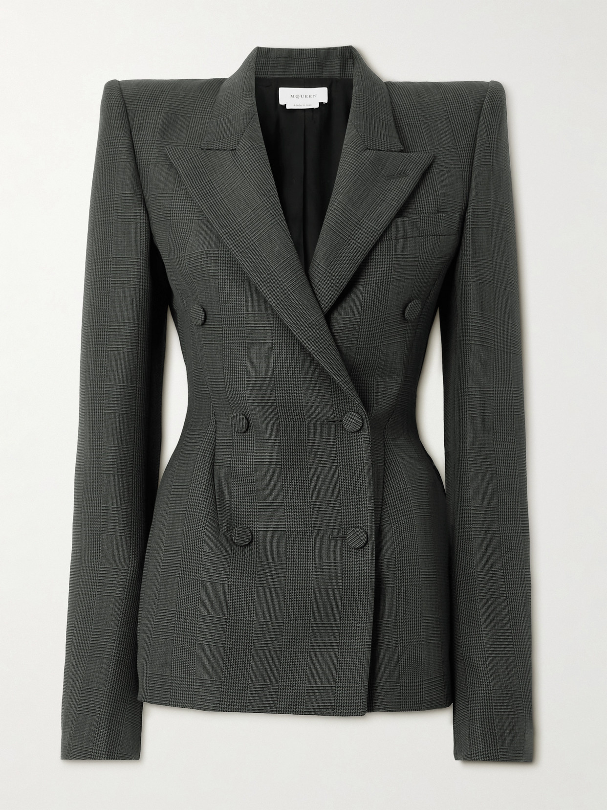 Alexander Mcqueen Double-breasted Wool And Mohair-blend Blazer In Gray