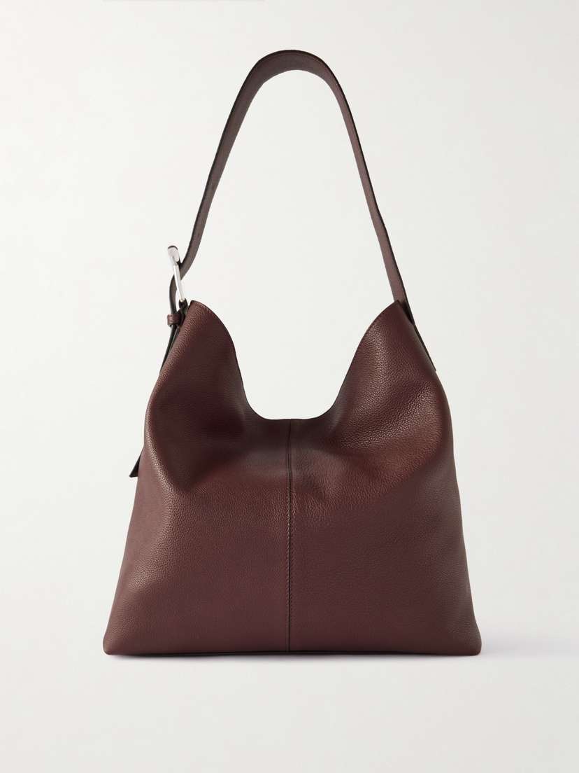 McQueen T-bar Sling Textured-leather Shoulder Bag