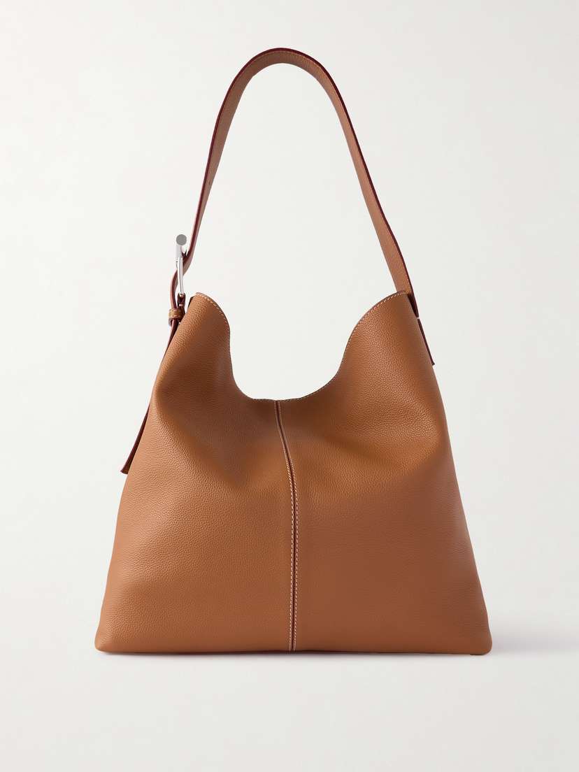 McQueen T-bar Sling Textured-leather Tote