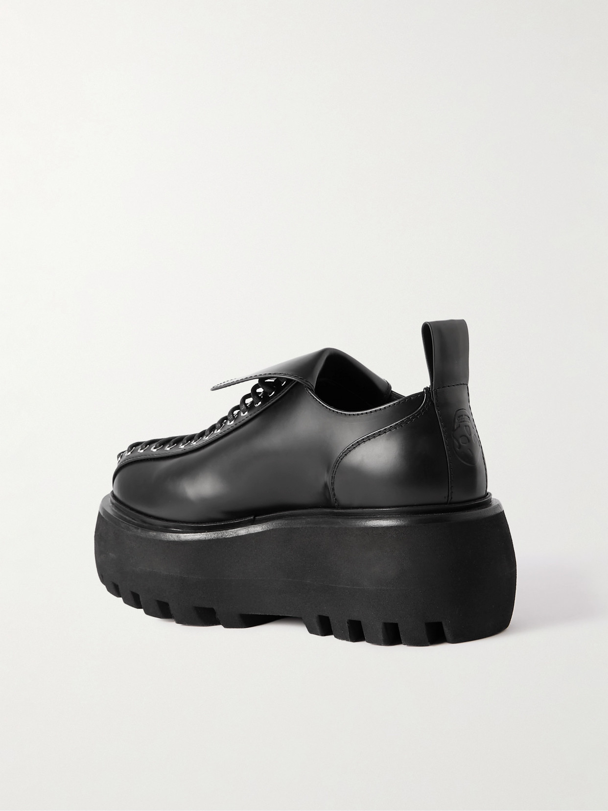 Alexander Mcqueen Leather Platform Brogues In Black