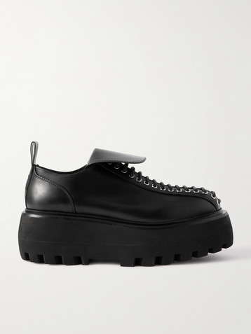 McQueen Leather platform brogues
