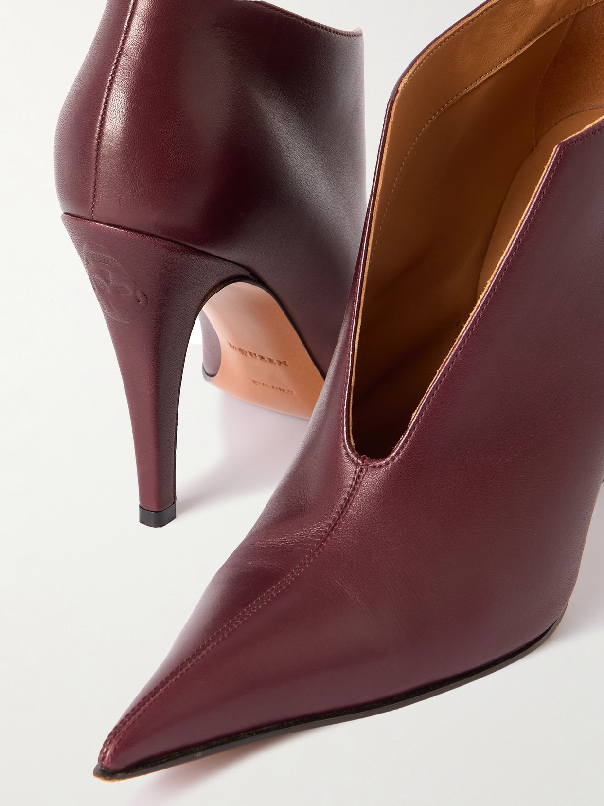 Alexander Mcqueen Burgundy Birdee Slashed Pump Boots In Multi