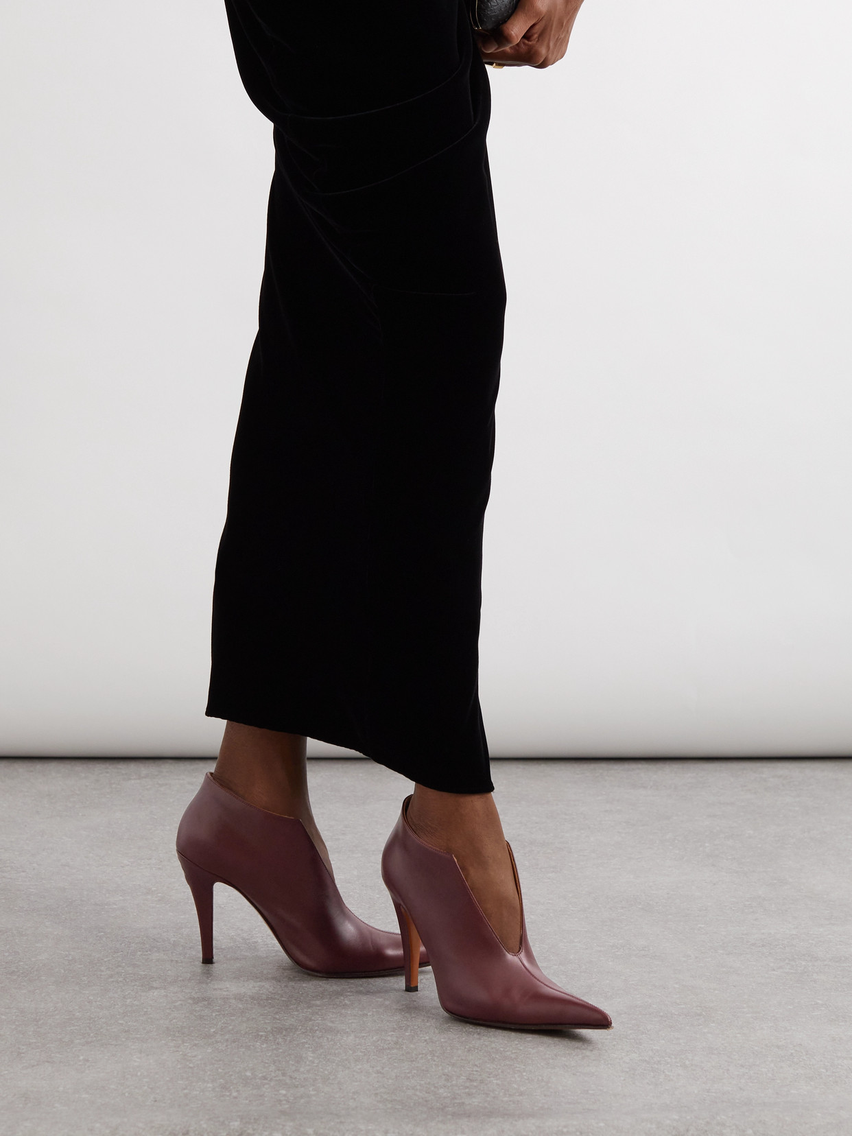 Alexander Mcqueen Burgundy Birdee Slashed Pump Boots In Multi