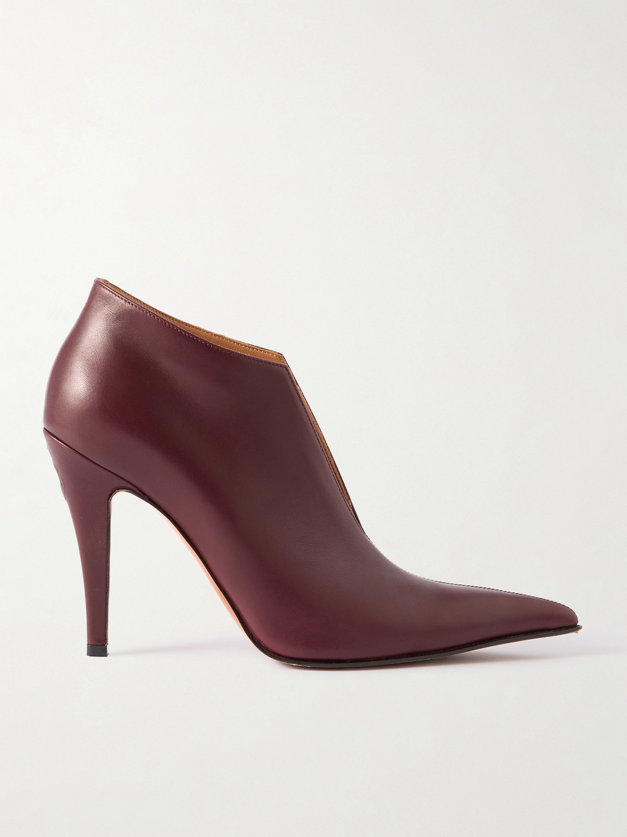 Alexander Mcqueen Burgundy Birdee Slashed Pump Boots In Multi