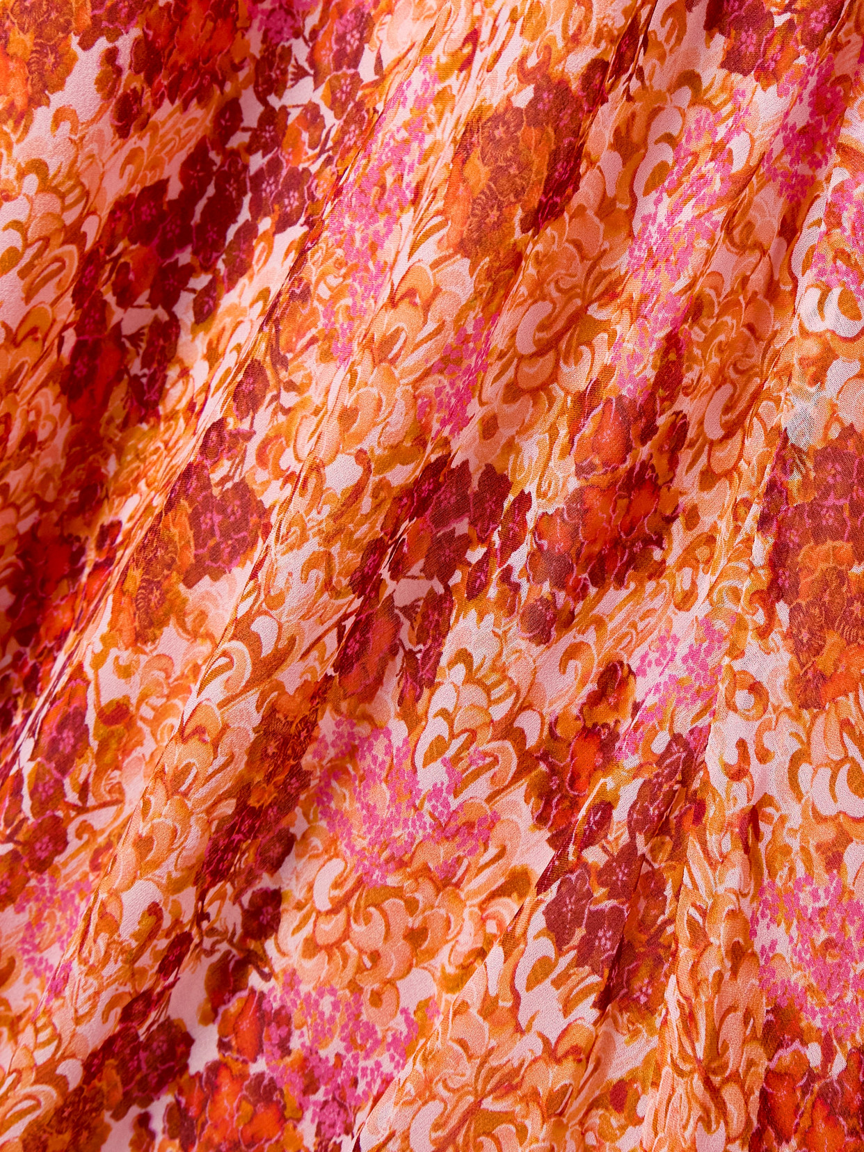 Saloni Claudia Cape-effect Floral-print Silk-georgette Gown In Orange