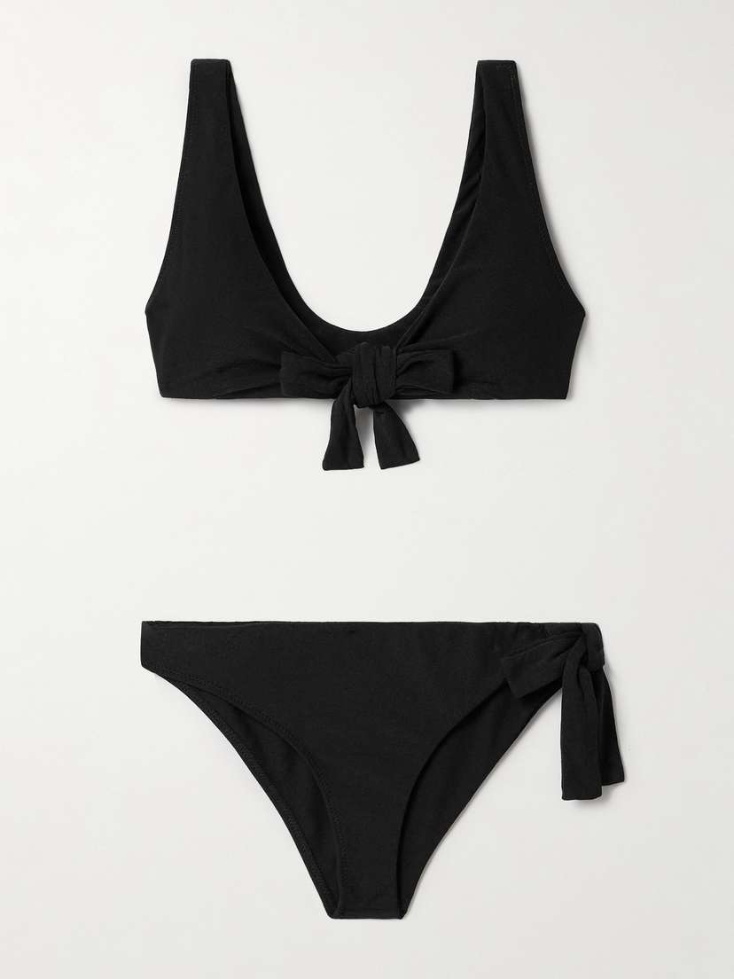 Lisa Marie Fernandez Tie-detailed Crepe Bikini