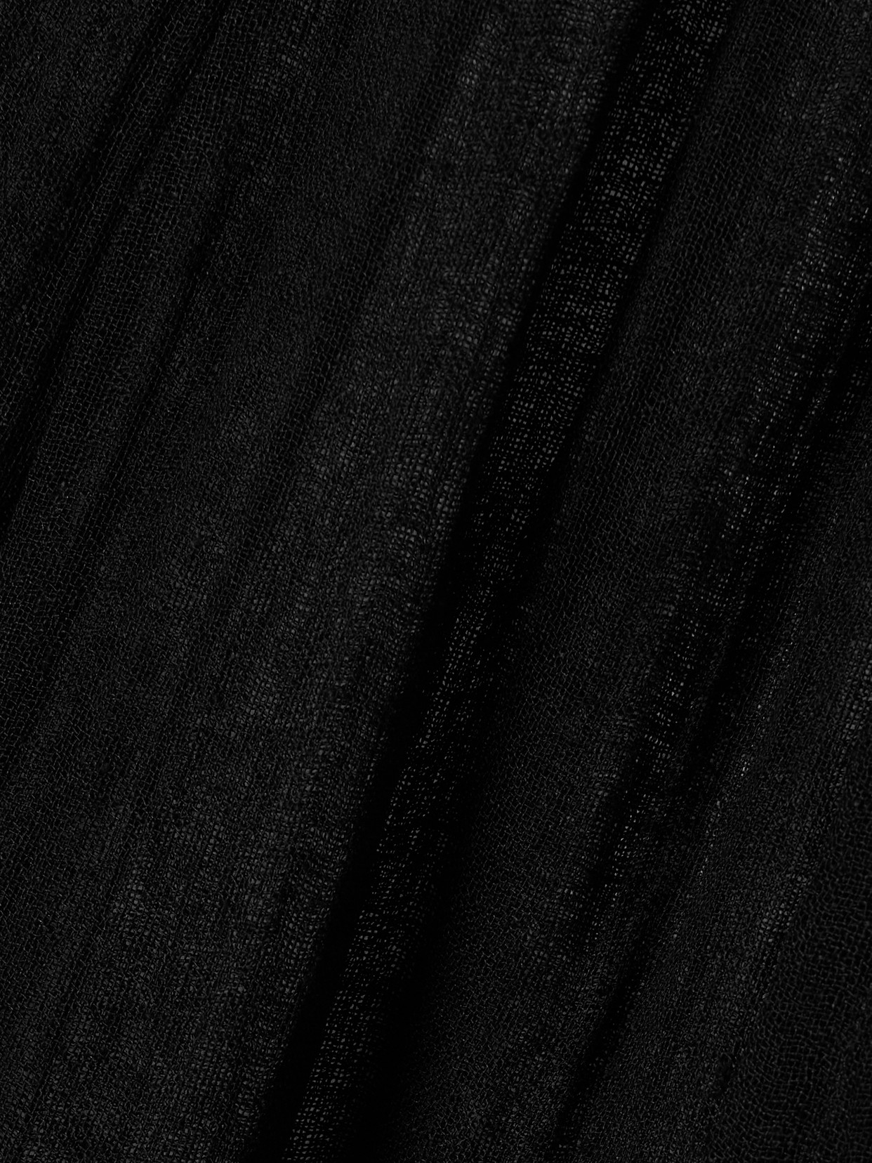 Lisa Marie Fernandez Embellished Belted Crinkled Linen-blend Gauze Wide-leg Pants In Black