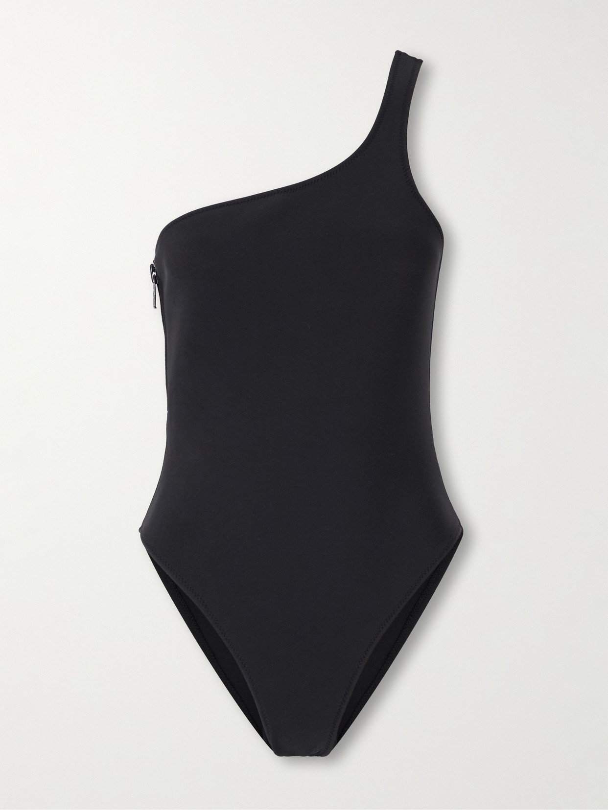 Lisa Marie Fernandez Arden One-shoulder Neoprene Swimsuit In Black