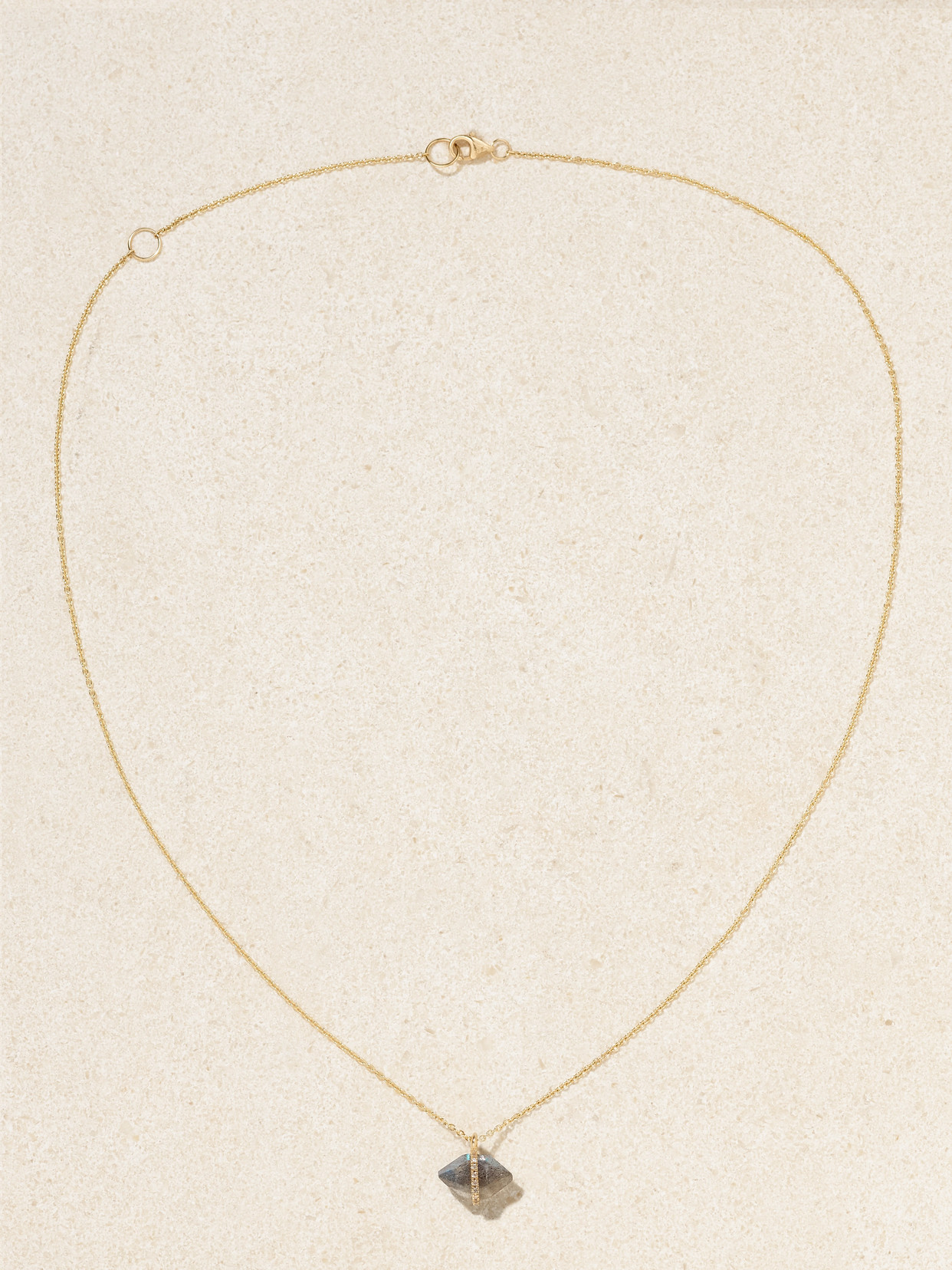 Melissa Joy Manning 14-karat Recycled Gold, Labradorite And Herkimer Diamond Necklace In Purple