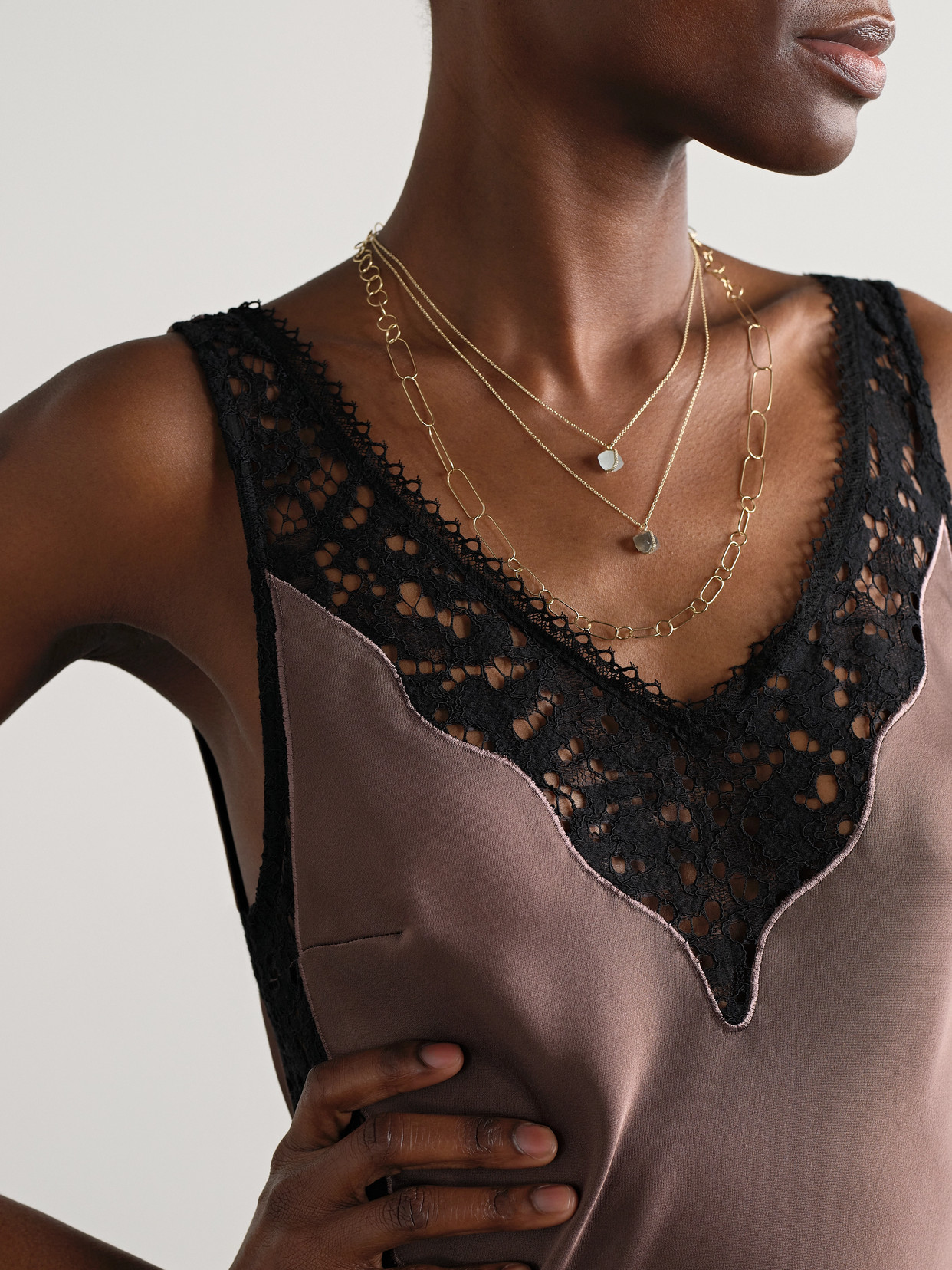 Melissa Joy Manning 14-karat Recycled Gold, Labradorite And Herkimer Diamond Necklace In Purple