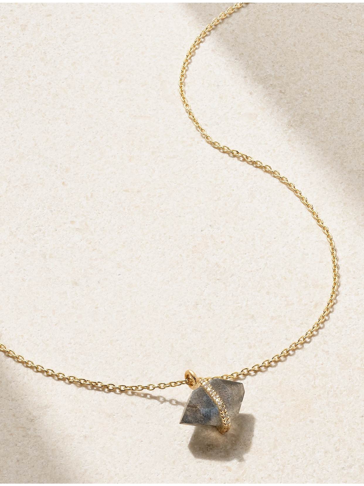 Melissa Joy Manning 14-karat Recycled Gold, Labradorite And Herkimer Diamond Necklace In Purple
