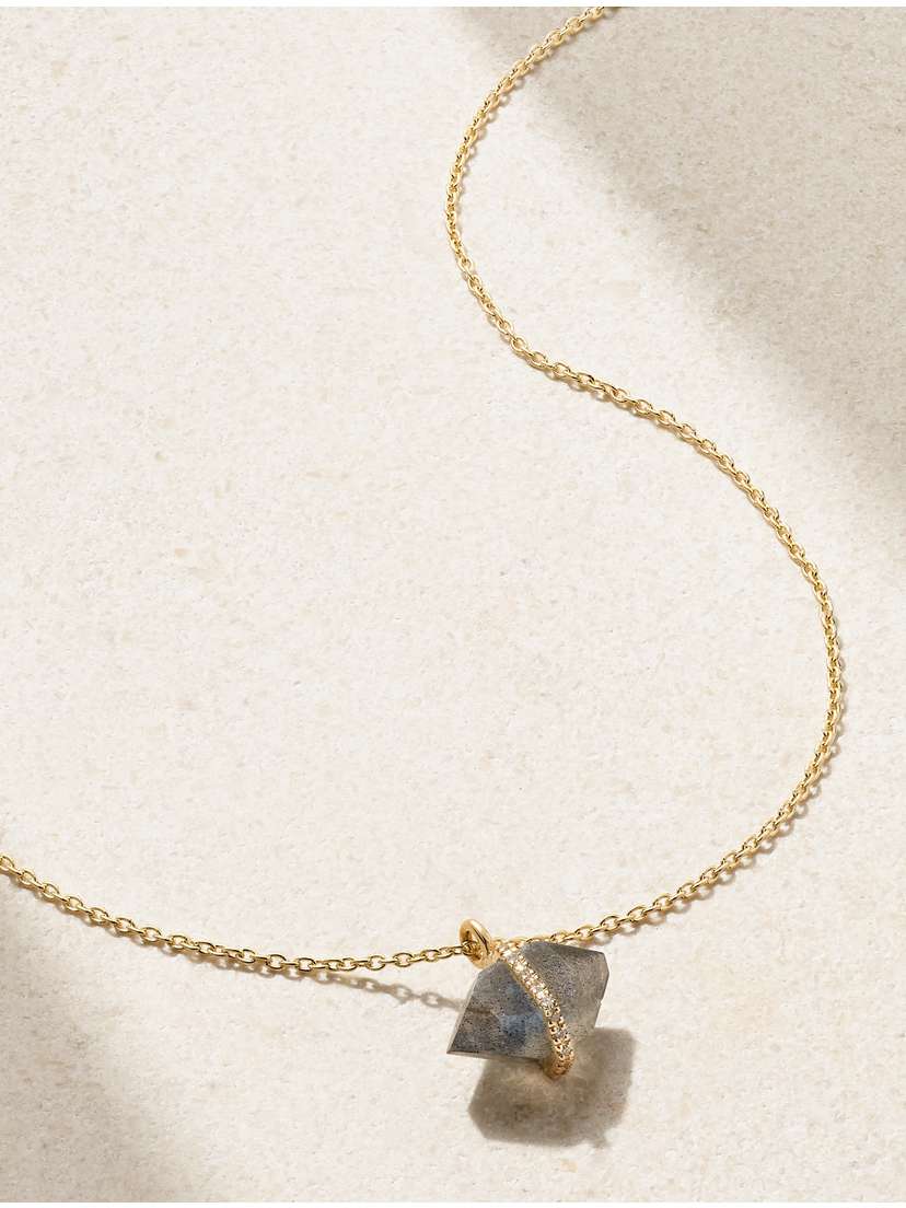 Melissa Joy Manning 14-karat Recycled Gold, Labradorite And Herkimer Diamond Necklace
