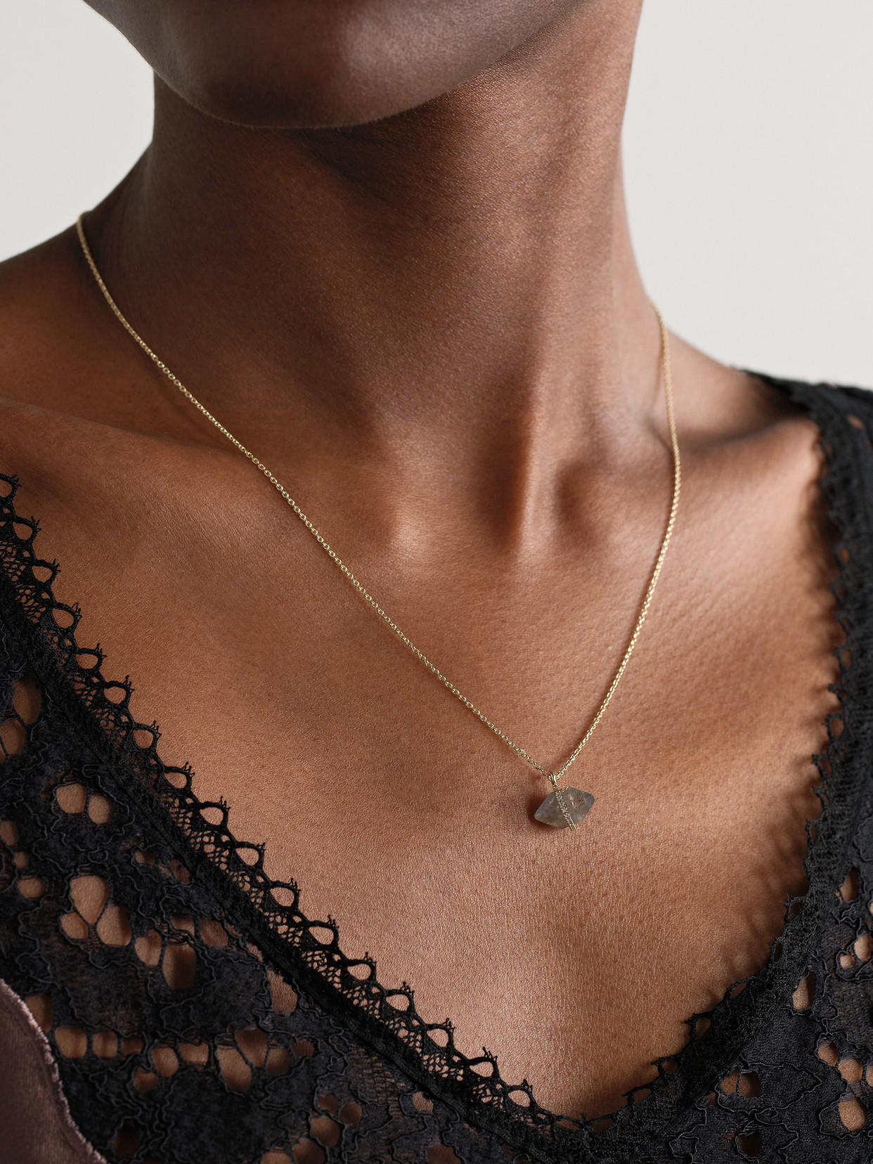 Melissa Joy Manning 14-karat Recycled Gold, Labradorite And Herkimer Diamond Necklace In Purple