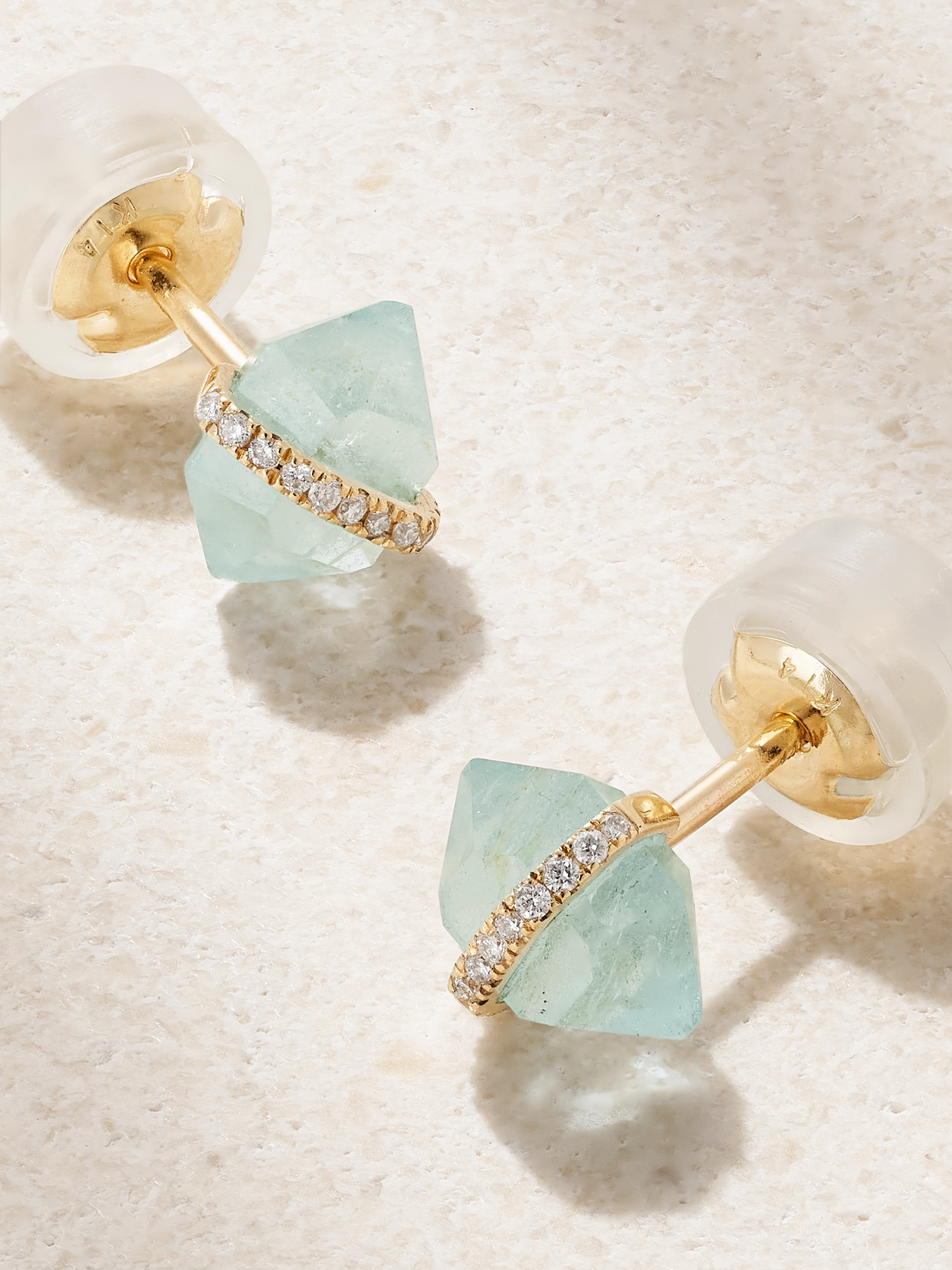 Melissa Joy Manning 14-karat Recycled Gold, Aquamarine And Herkimer Diamond Earrings In Gold