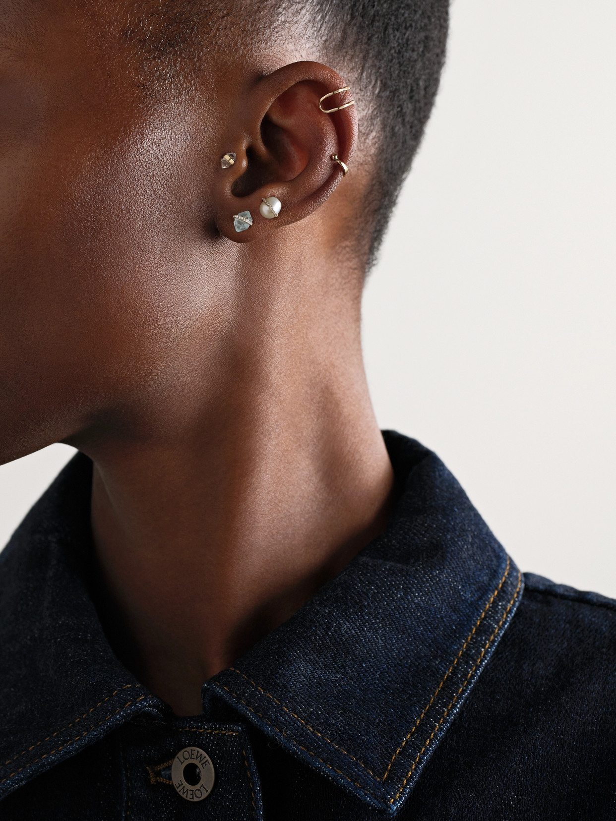 Melissa Joy Manning 14-karat Recycled Gold, Aquamarine And Herkimer Diamond Earrings In Gold