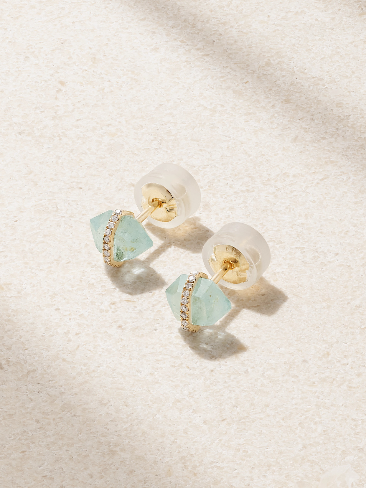 Melissa Joy Manning 14-karat Recycled Gold, Aquamarine And Herkimer Diamond Earrings In Multi