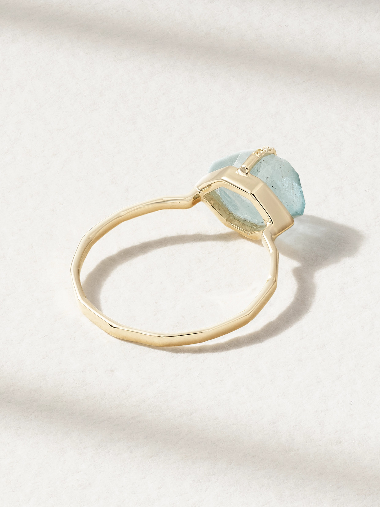Melissa Joy Manning 14-karat Recycled Gold, Aquamarine And Diamond Ring In Blue