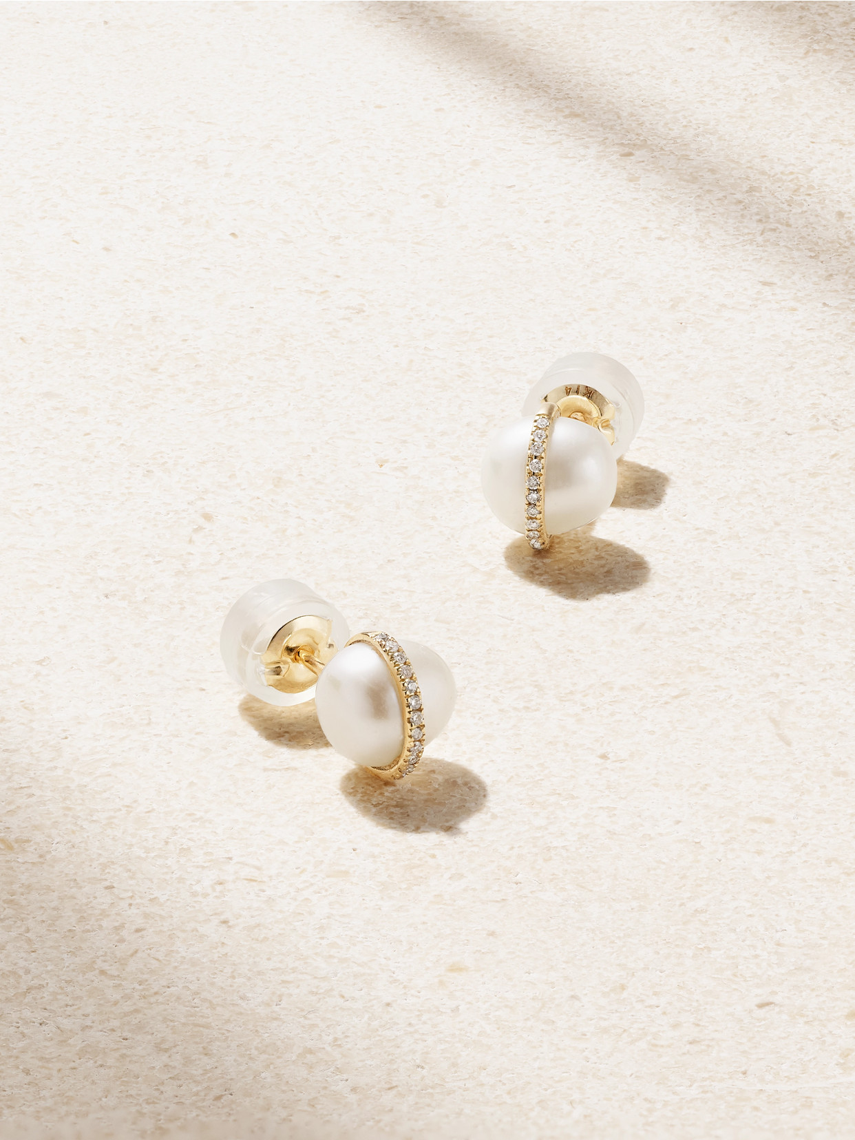 Melissa Joy Manning 14-karat Recycled Gold, Pearl And Diamond Earrings