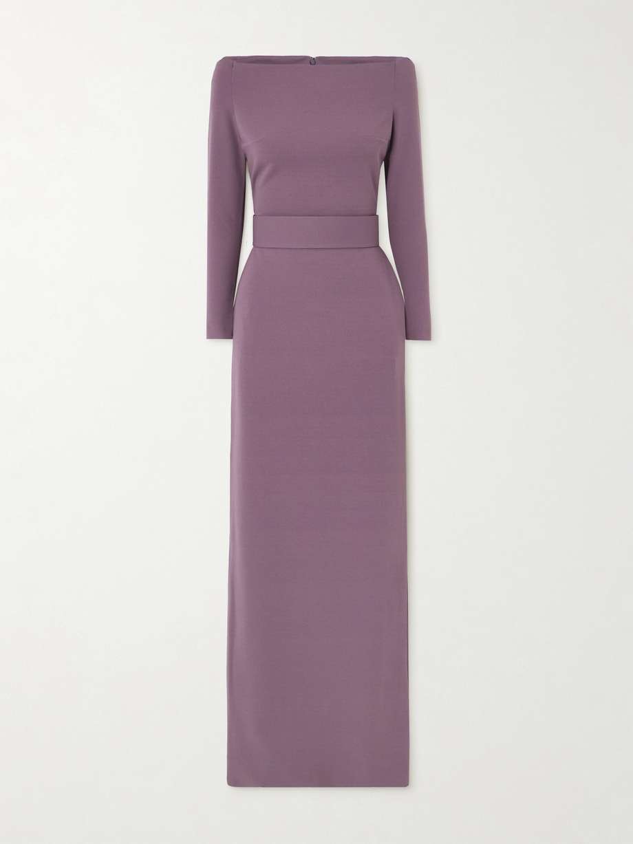 sabina off-the-shoulder stretch-crepe maxi dress