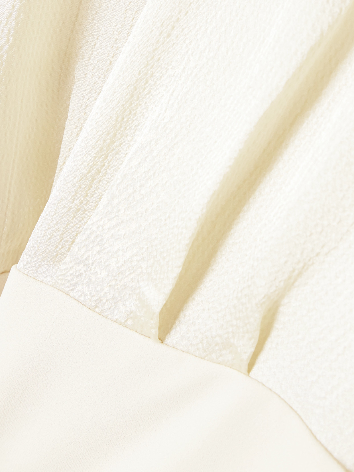 Solace London Rosalia Cape-effect Belted Satin And Crepe Gown In Ivory