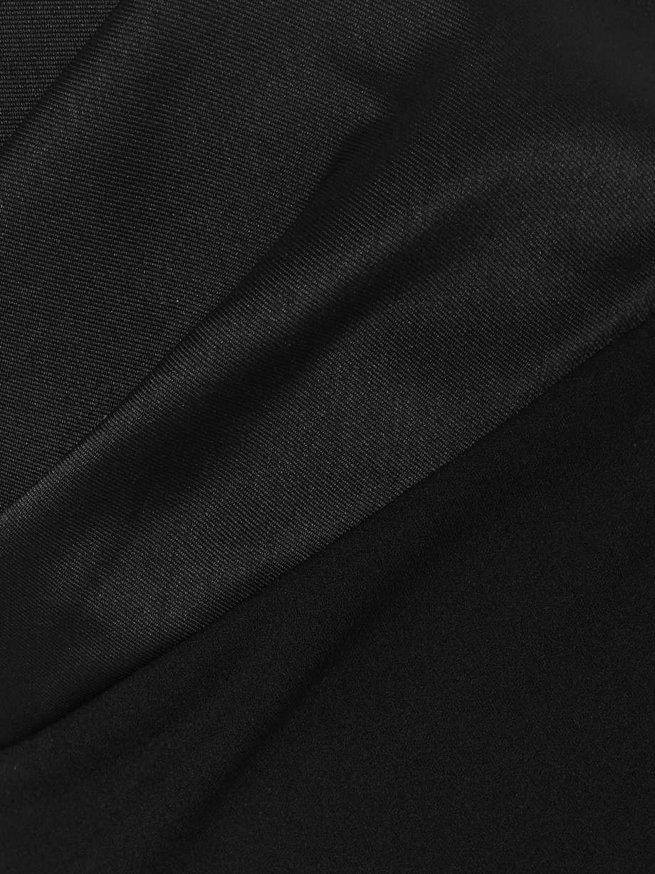 satin twill-trimmed crepe gown