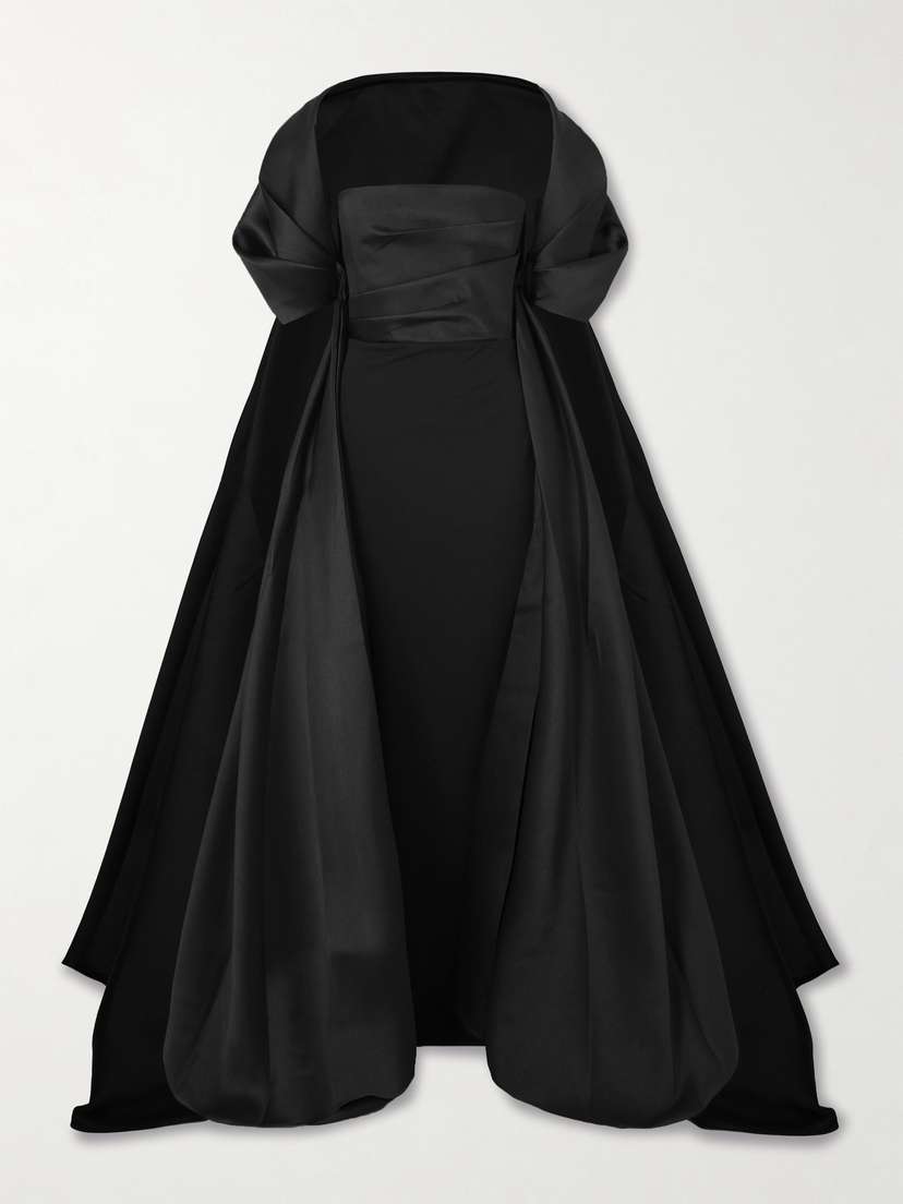 Solace London Satin Twill-trimmed Crepe Gown