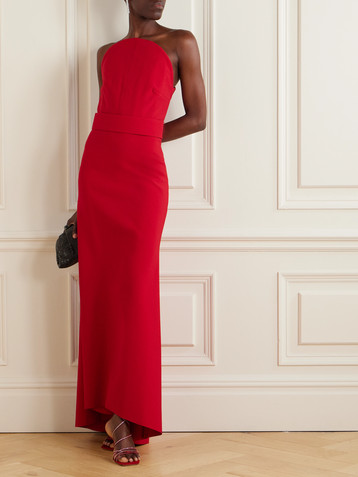 Solace London Ember belted crepe maxi dress