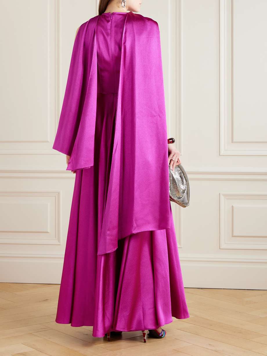 emelia hammered-satin gown
