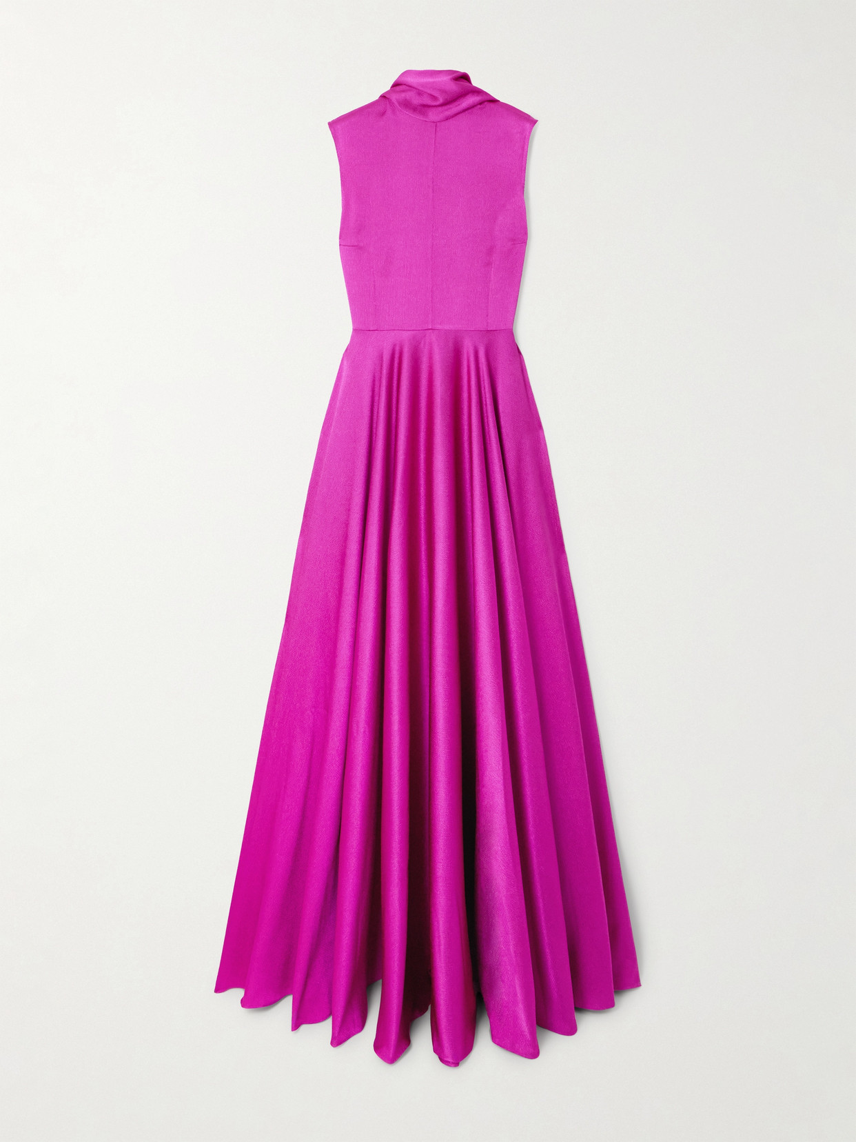 Solace London - Emelia Hammered-satin Gown - Fuchsia