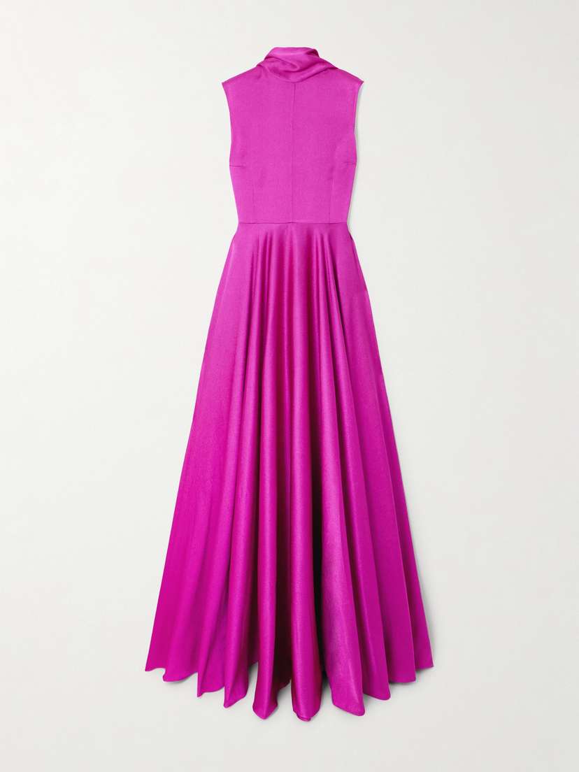 Solace London Emelia Hammered-satin Gown