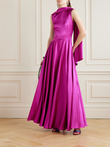 Solace London Emelia hammered-satin gown