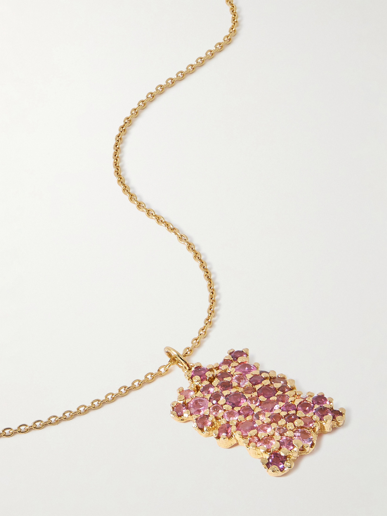 Pacharee Floret Birthstone Gold-plated Necklace In Pink