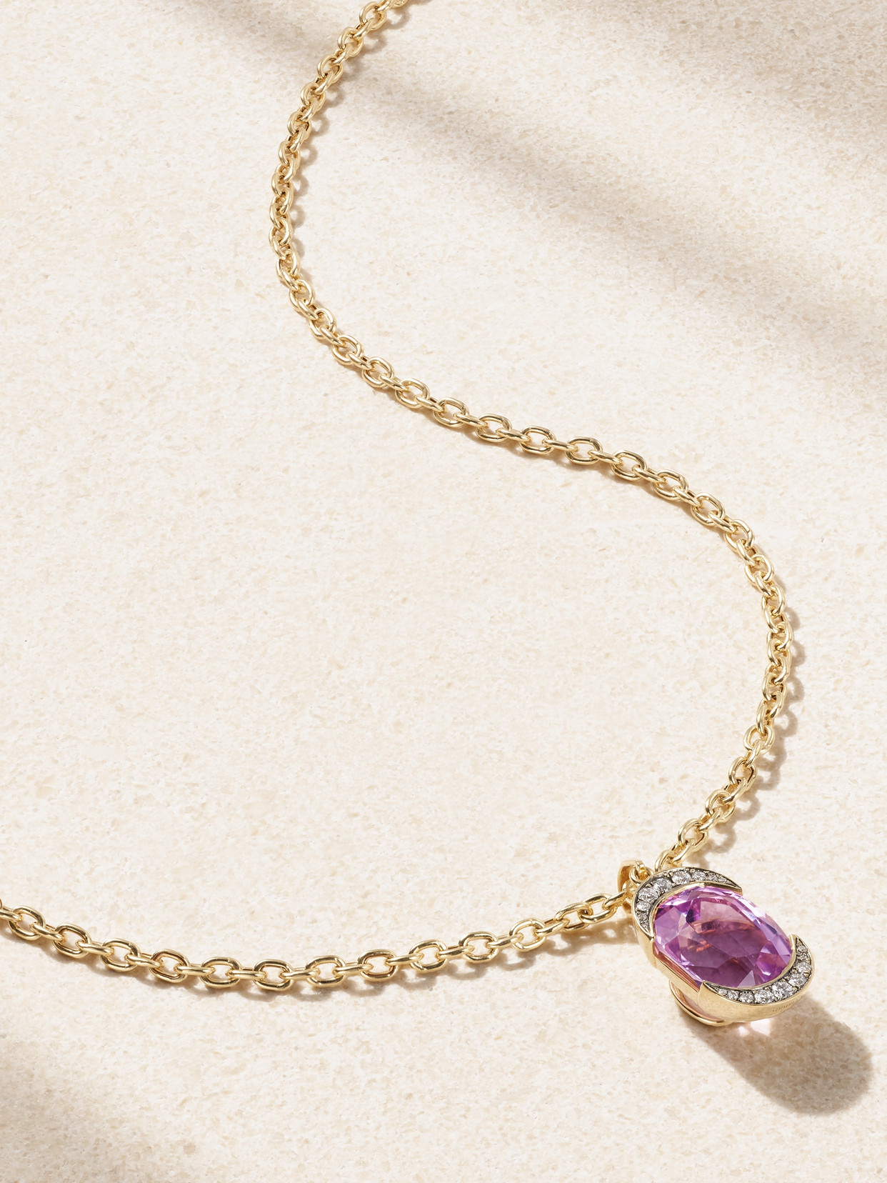 Gemella Technicolor 18-karat Gold, Kunzite And Diamond Necklace In Gray