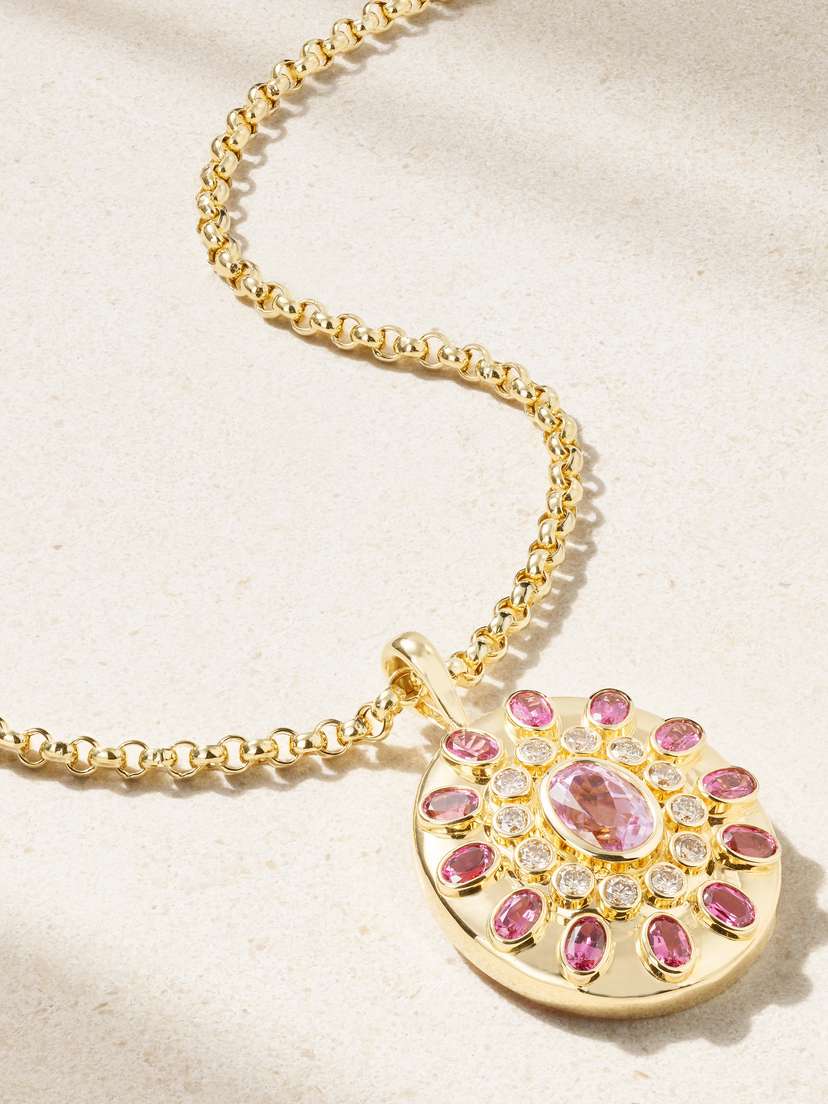 Gemella Starburst 18-karat Gold Multi-stone Necklace