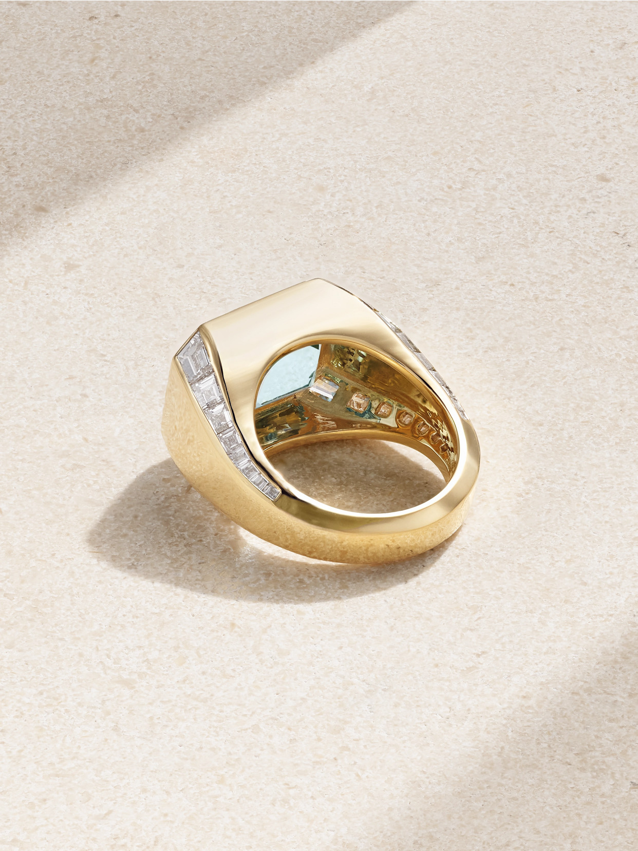 Gemella Cascade 18-karat Gold, Aquamarine And Diamond Ring In Blue