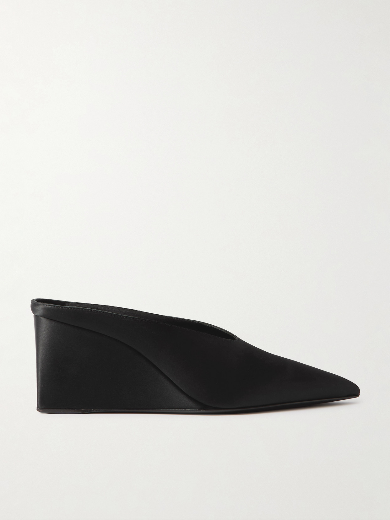 Alaïa Alaia Cube Wedge Satin Mules In Black