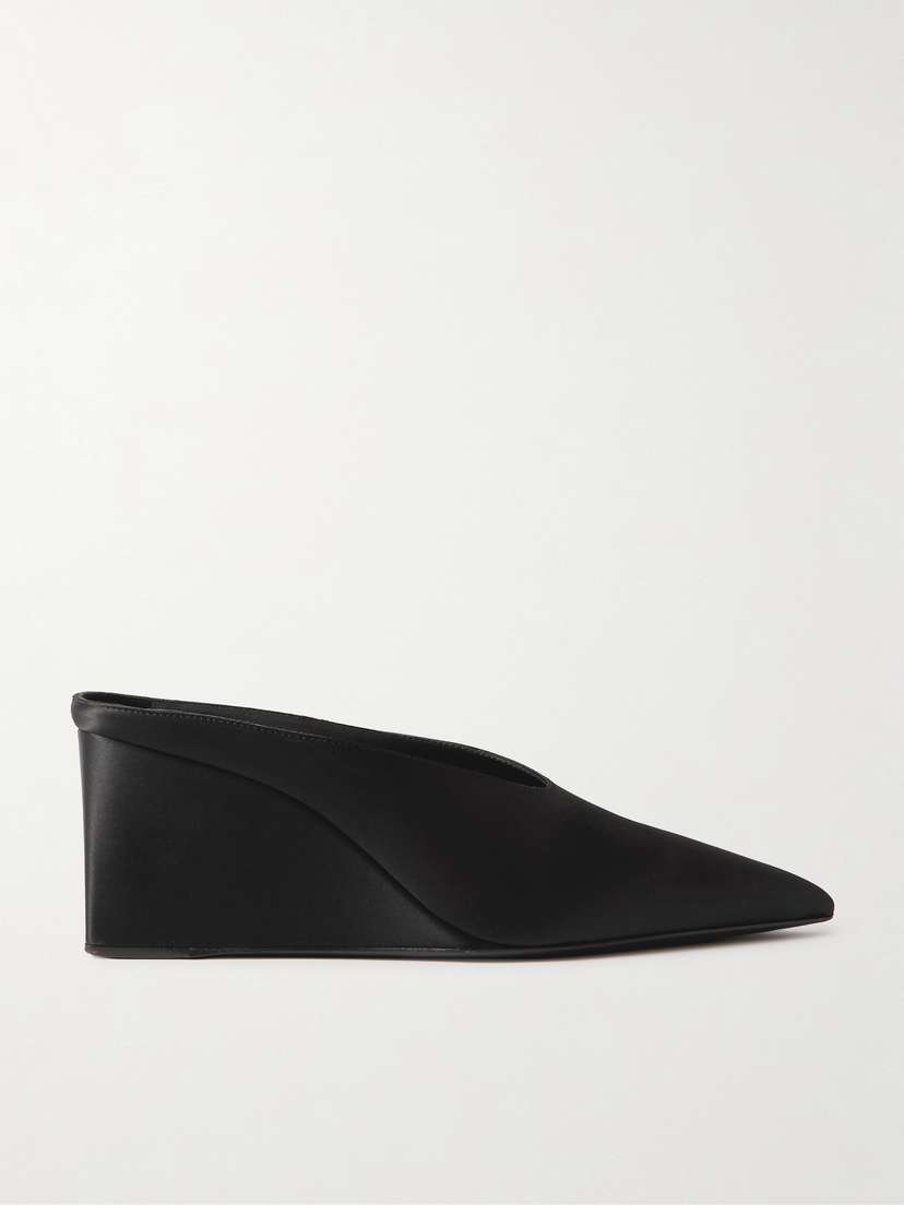 Alaïa Satin Point-toe Wedge Mules