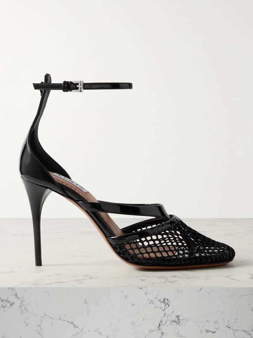 Alaïa — Patent-leather and fishnet pumps