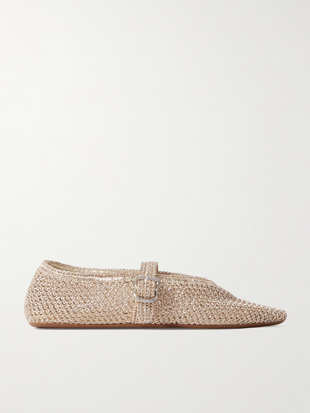 Alaïa Clair Fishnet Ballerina Flats In Pink