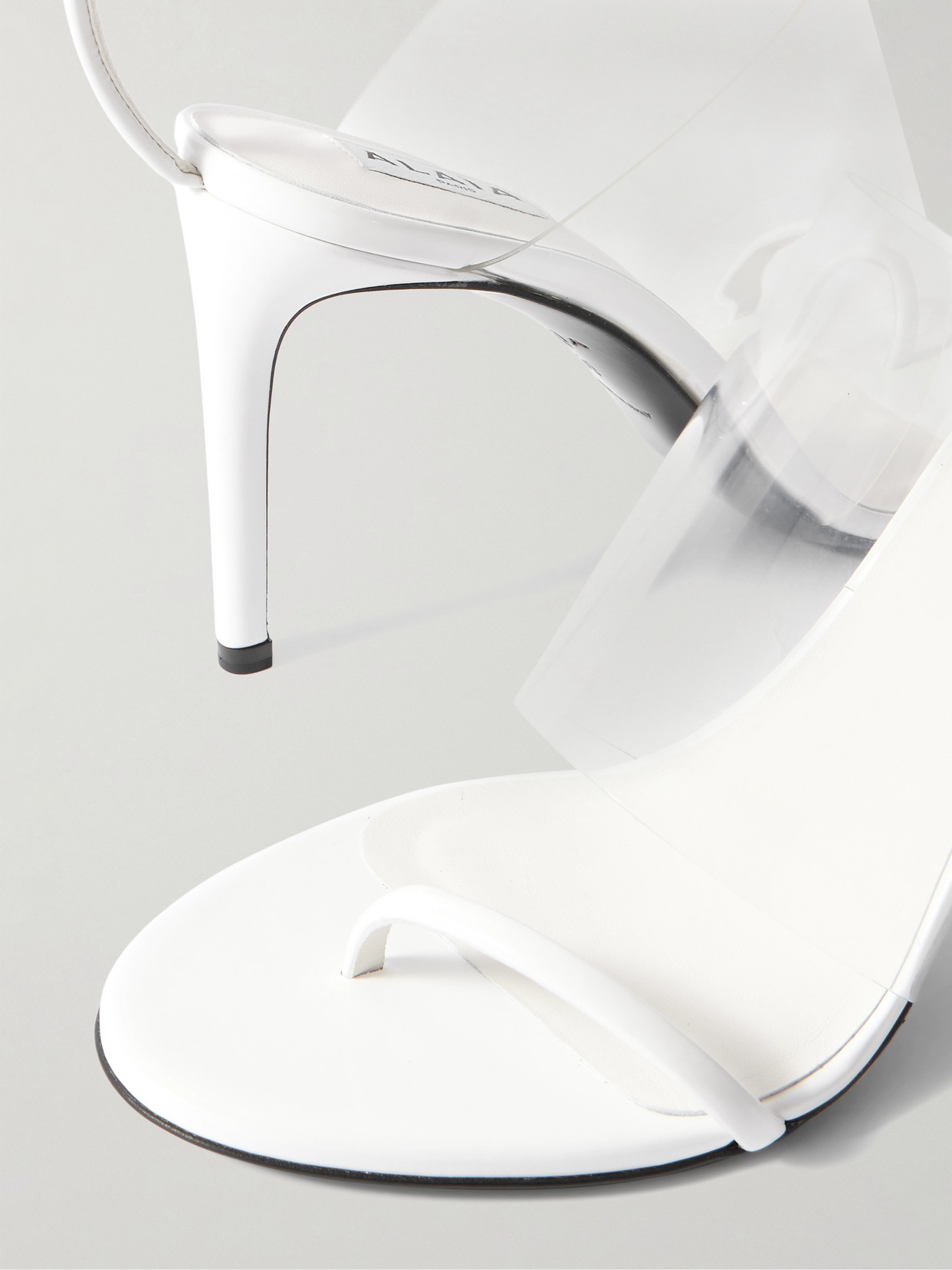 Alaïa Asymmetric Pu-leather Sandals In White