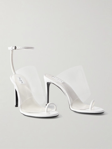 Alaïa Asymmetric patent-leather and PVC sandals