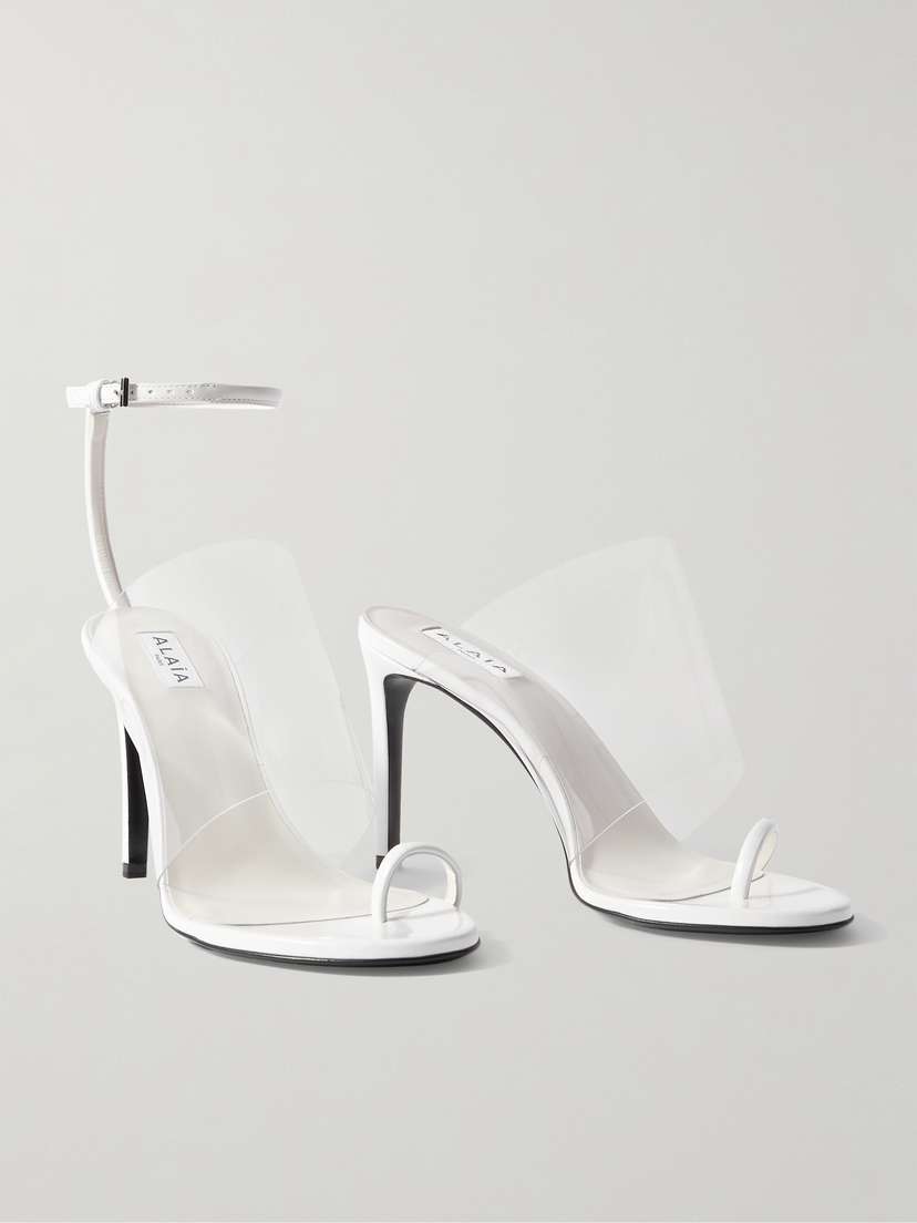 Alaïa — Asymmetric patent-leather and PVC sandals