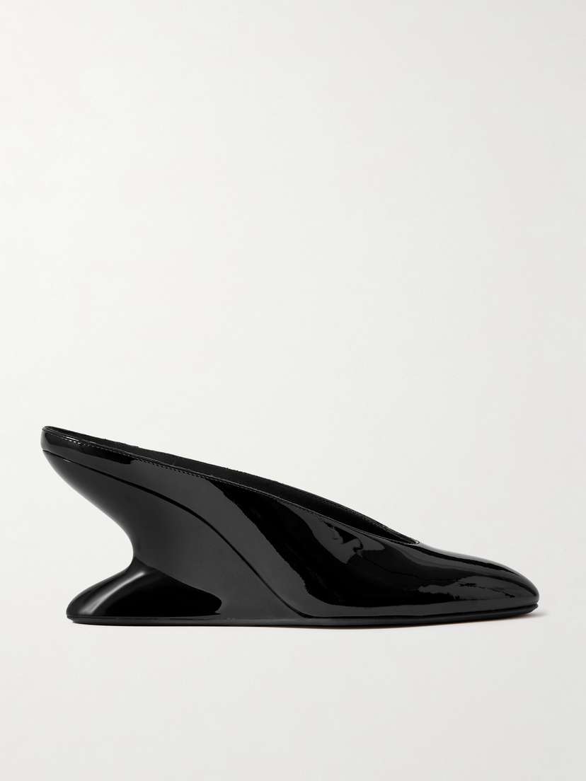 Alaïa — Patent-leather wedge mules