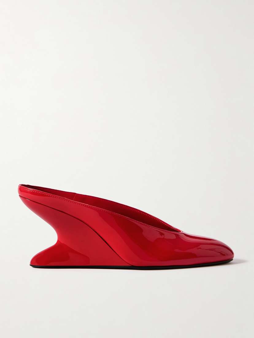 Alaïa — Patent-leather wedge mules