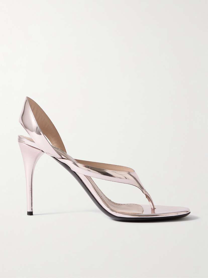 Alaïa Tong 90 Mirrored-leather Sandals