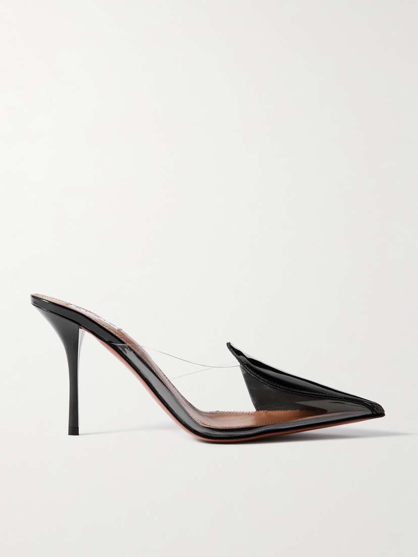 Alaïa — 90 PVC and patent-leather mules