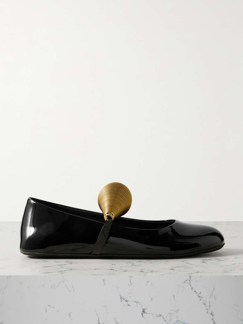 Alaïa — Embellished patent-leather ballet flats