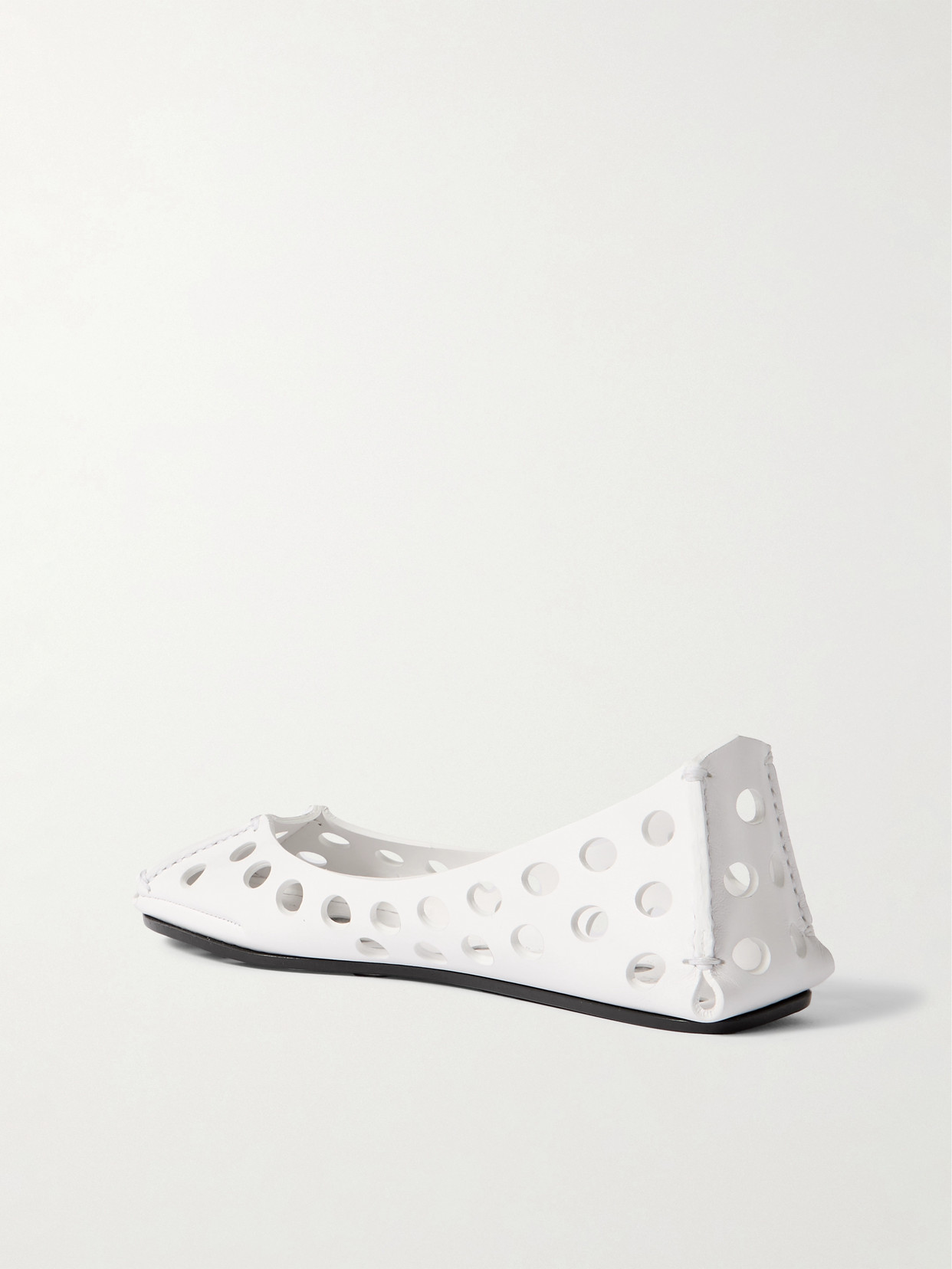 Alaïa Perforated Leather Ballet Flats In White
