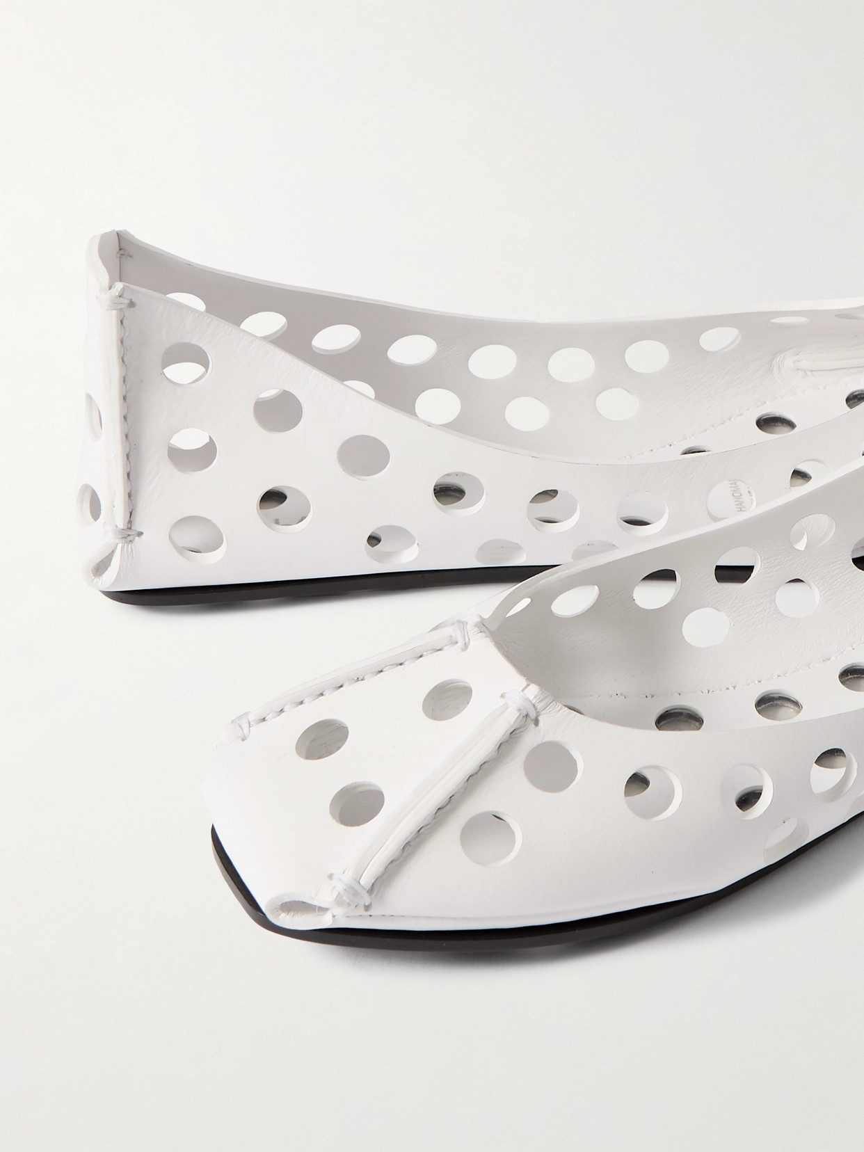 Alaïa Perforated Leather Ballet Flats In White