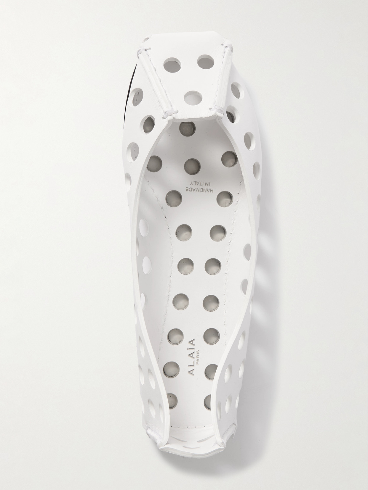 Alaïa Perforated Leather Ballet Flats In White